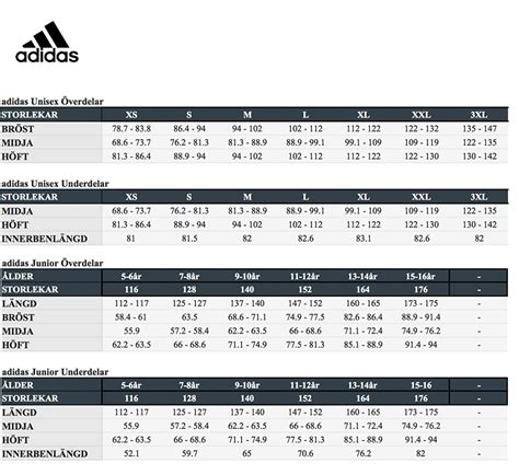 adidas storleksguide barn